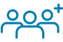 Icon of 3 people with plus sign in the upper right corner
