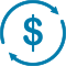 Dollar sign with arrows around in a circle