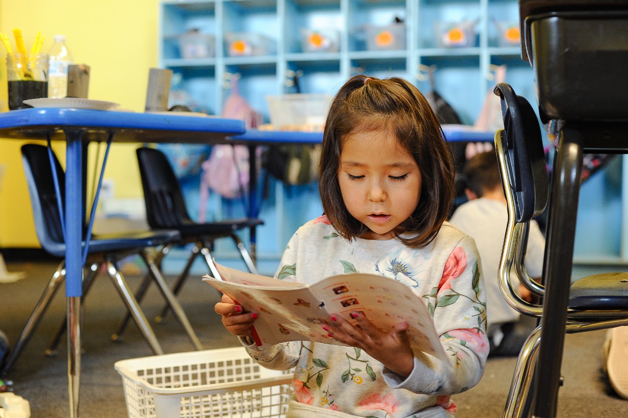Photo of a girl in class at Red Sands.