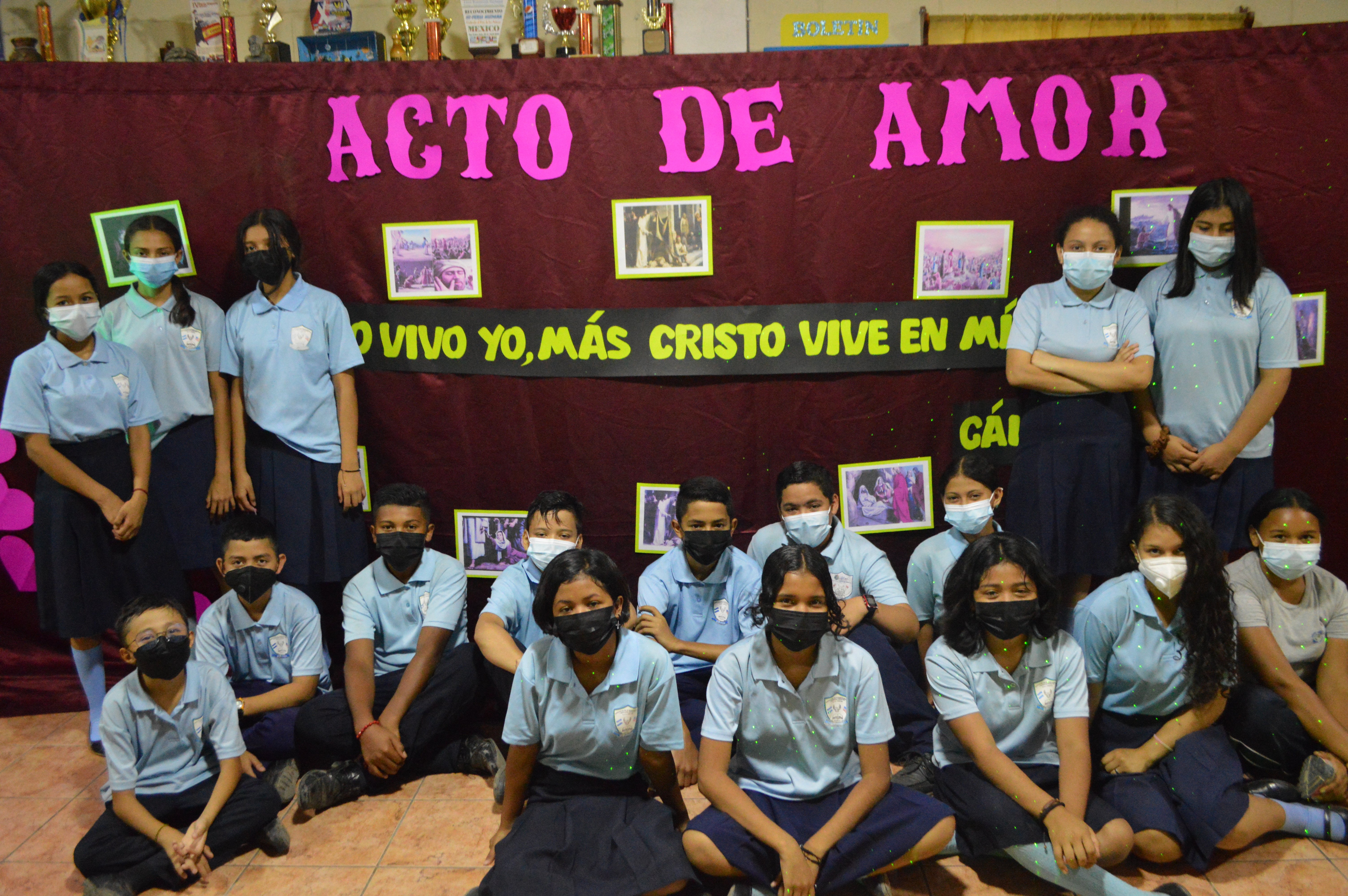 students gathered for Holy Week