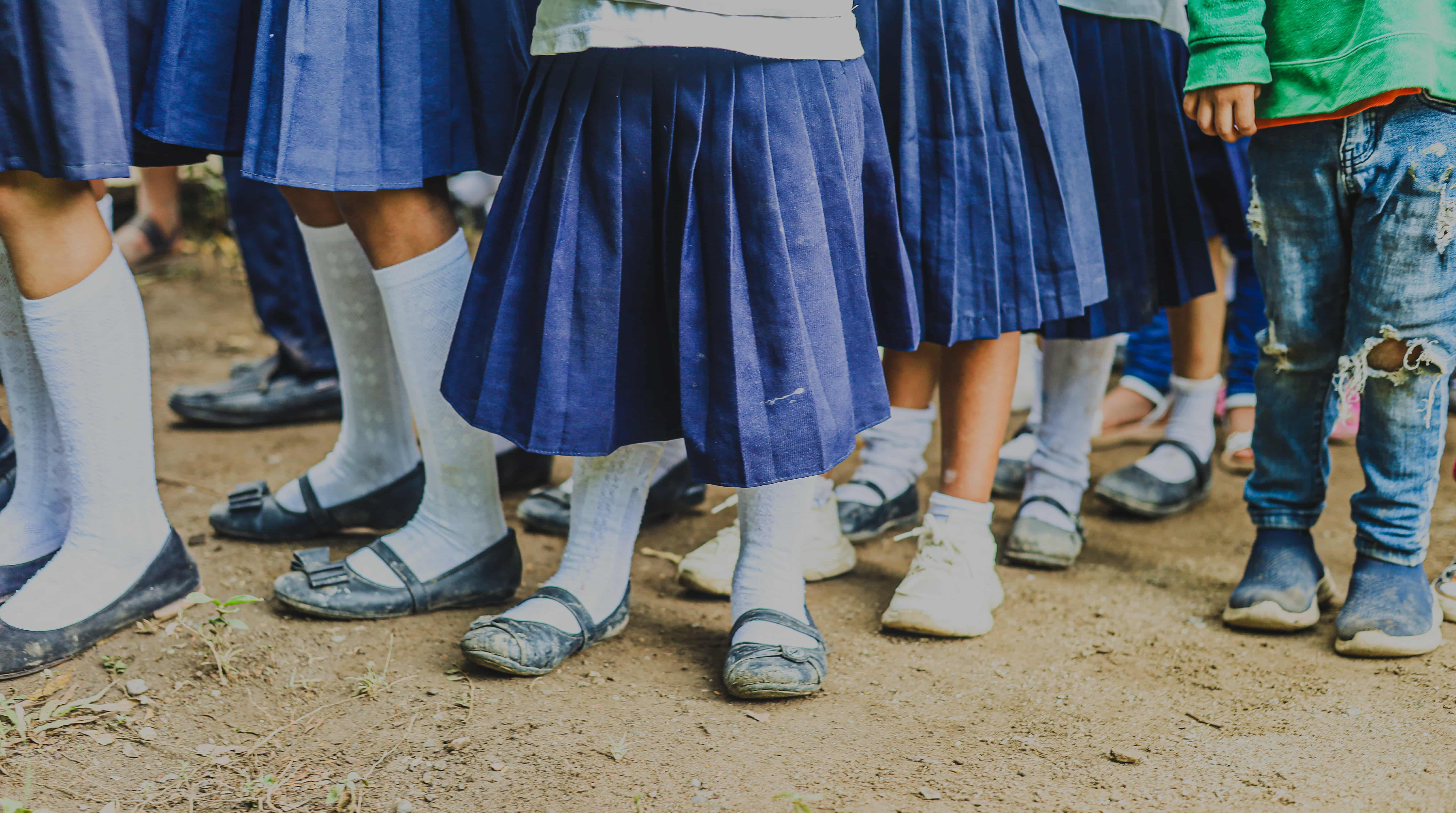 images of students' shoes