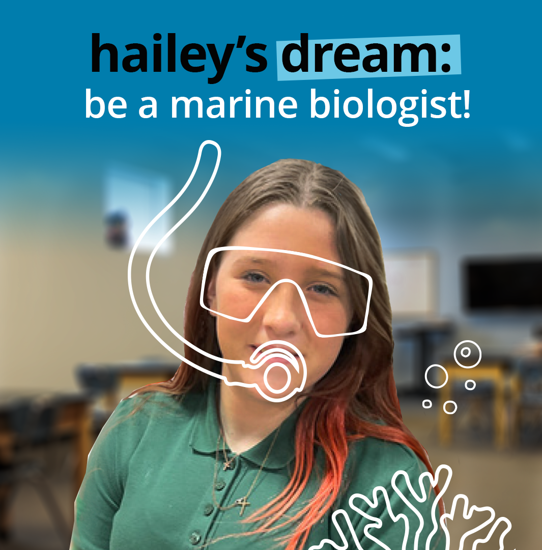 hailey's dream: to be a marine biologist!